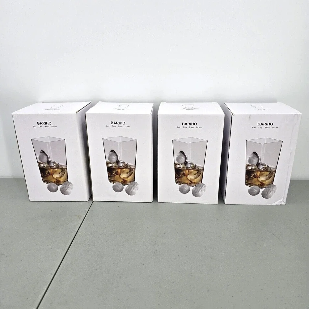 Golf Ball Highball Beer Glass Pint Drink 16‎ oz Cup Gift Dad Golfer Set of 4